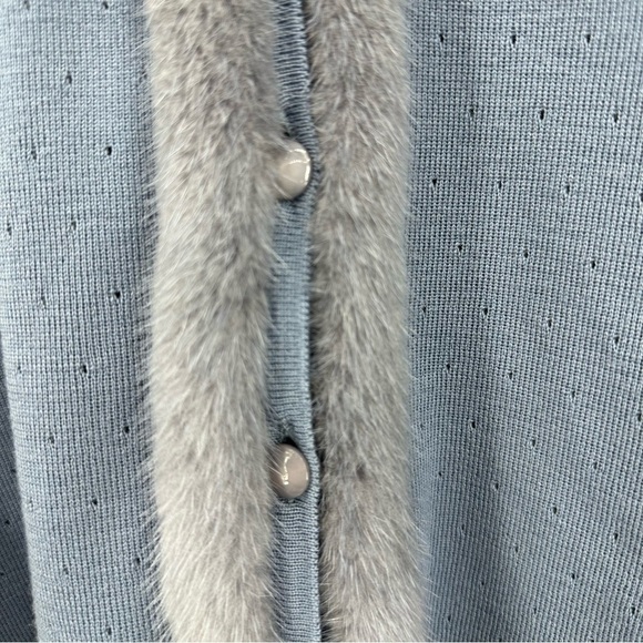 Anna Rachele Italian Virgin Merino Wool Skirt Sweater Set Fur Trim Size Medium - Picture 4 of 16